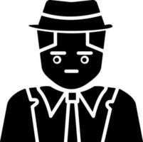 Character of a man wearing hat. vector