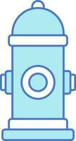 Fire Hydrant Icon In Blue And White Color. vector