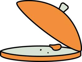 Food Cloche For Leftover Or Unclean Orange And Grey Icon. vector