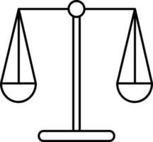 Balance Scale Icon In Black Outline. vector