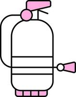 Fire Extinguisher Icon In Pink And White Color. vector