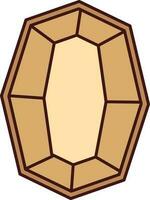 Crystal Stone Icon In Brown Color. vector