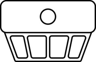 fumar detector icono en negro línea Arte. vector