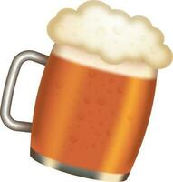 3D Beer Mug Element On White Background. vector