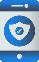 azul color seguridad proteger en teléfono inteligente icono. vector