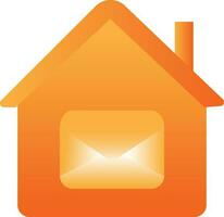 hogar correo o sobre icono en degradado naranja color. vector