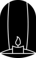 Sky Lantern Icon In black and white Color. vector