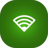 White Wifi Symbol Or Icon On Square Green Background. vector