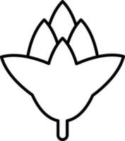 Hops Bud Icon In Black Line Art. vector