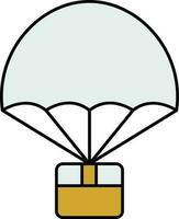 Parachute Icon In Blue And Yellow Color. vector