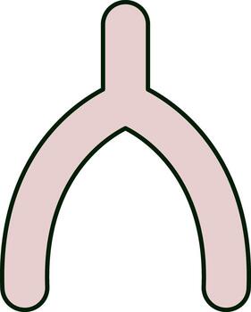 Wishbone Icon In Red Color. vector