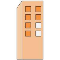 Isolated Building Icon In Pastel Orange Color. vector