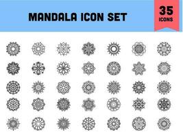 Mandala Flower Icons set vector