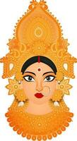 Hindu Mythological Goddess Lakshmi maa face on white background. vector