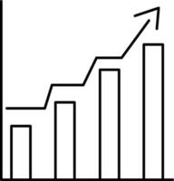 Illustration Of Growth Bar Graph Icon In Line Art. vector