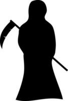 Silhouette of vampire with axe for Halloween. vector