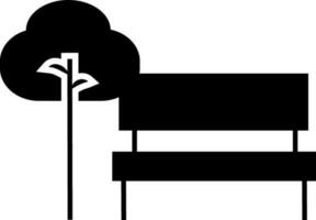 Blank seat with tree in black and white color. vector