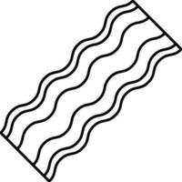 Black Linear Style Bacon Icon. vector