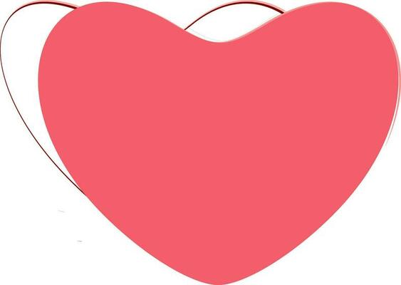 Pink heart icon, vector symbol or sign.