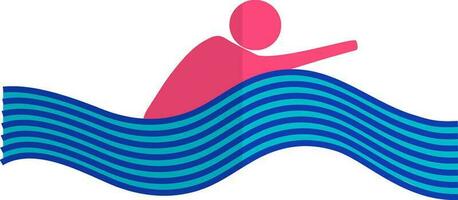 Swimming icon in half shadow for olympic game. vector