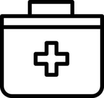 First aid box icon in line art. vector