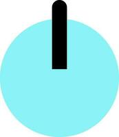 Black and blue power button in flat style. vector