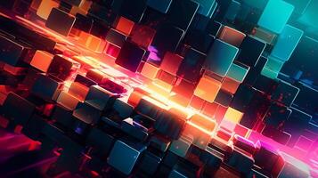 futuristic abstract background with vibrant colors and geometric shapes photo