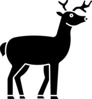 Flat Style Reindeer Icon In black and white Color. vector