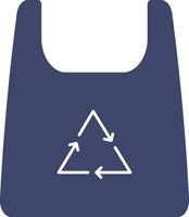 Recycle Bag Icon In Blue And White Color. vector