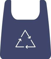 Recycle Bag Icon In Blue And White Color. vector