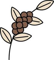 Coffee Branch Icon In Brown Color. vector