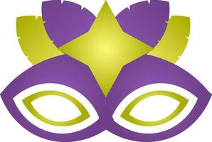 Carnival Mask Icon In Purple And Green Color. vector