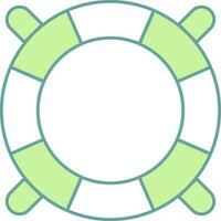 Lifesaver Icon In Green And White Color. vector