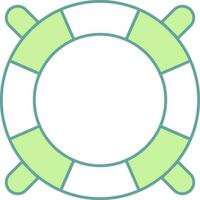 Lifesaver Icon In Green And White Color. vector