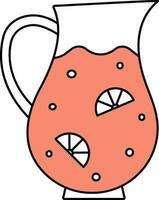 Lemonade Jar Icon In Red And White Color. vector