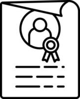 User Certificate Icon In Black Outline. vector