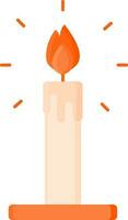 Illustration Of Burning Candle Icon In Orange Color. vector