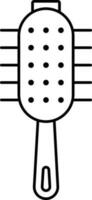 Isolated Hair Round Brush Icon in Line Art. vector
