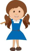 Naughty girl exercise with blue dress. vector