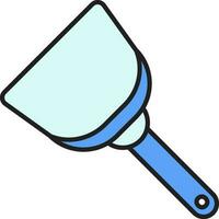 Isolated Dustpan Flat Icon In Blue Color. vector