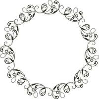 Gray blank circle frame made by floral design. vector