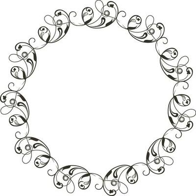 Gray blank circle frame made by floral design.