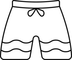 plano estilo pantalones cortos icono en negro describir. vector