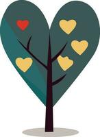 Isolated Love Tree With Hearts Icon. vector