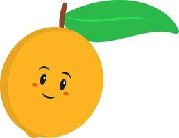 linda dibujos animados emoji de limón en blanco antecedentes. vector