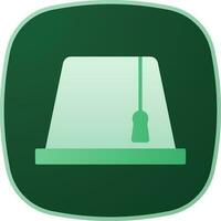 Fez Icon On Green Background. vector