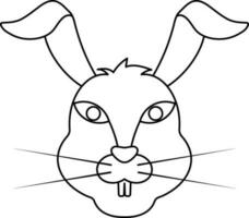 Rabbit head icon for chinese zodiac in stroke style. vector