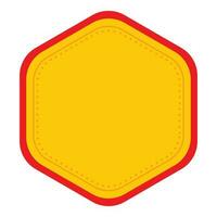 Blank Hexagon Frame Element In Yellow Color. vector