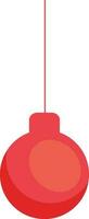 Red Bauble Hang Element On White Background. vector