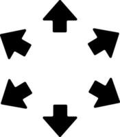 Black and White illustration of expand icon. vector